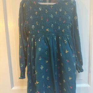 Girls Teal and floral dress, size 5T